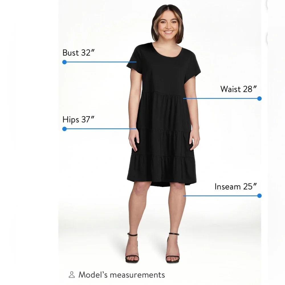 Time and Tru Women's Tiered Knit Dress - Picture 3 of 7